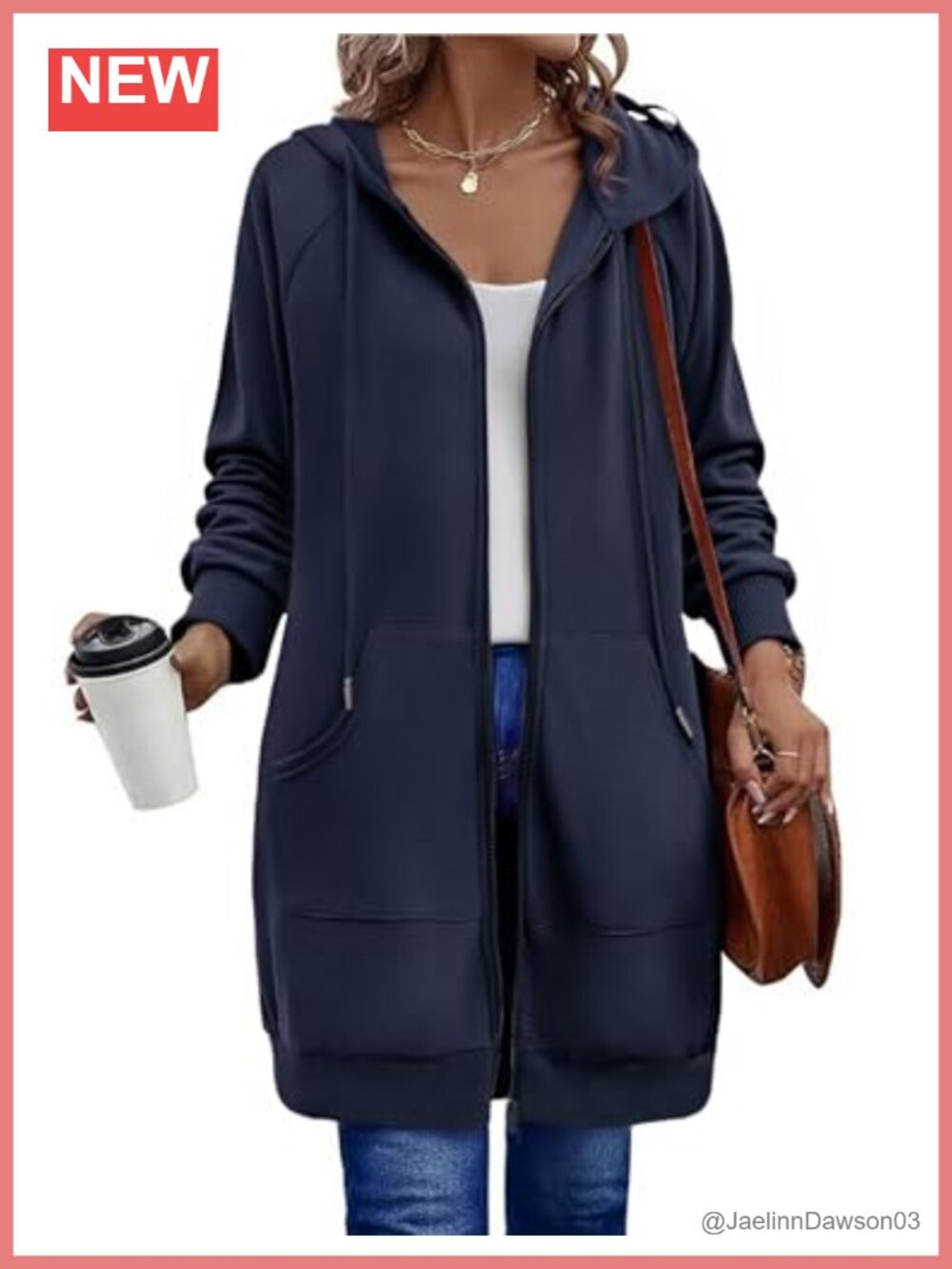 Women's Zip Up Hoodie Long Sleeve Tunic Oversized Sweatshirt